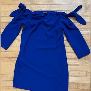 Club Monaco Mini Dress Solanga off the shoulder Women’s Size 4 Cobalt blue